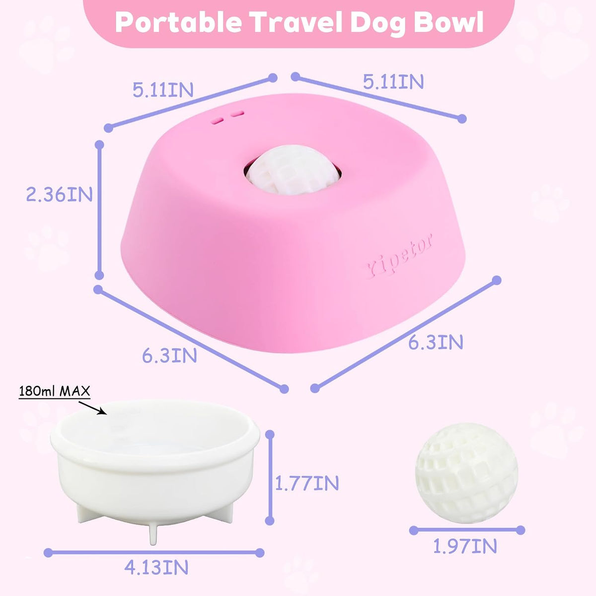 Dog Lick Bowl, Rolled Ball-In Slow Feeder Enrichment Puzzle Toys